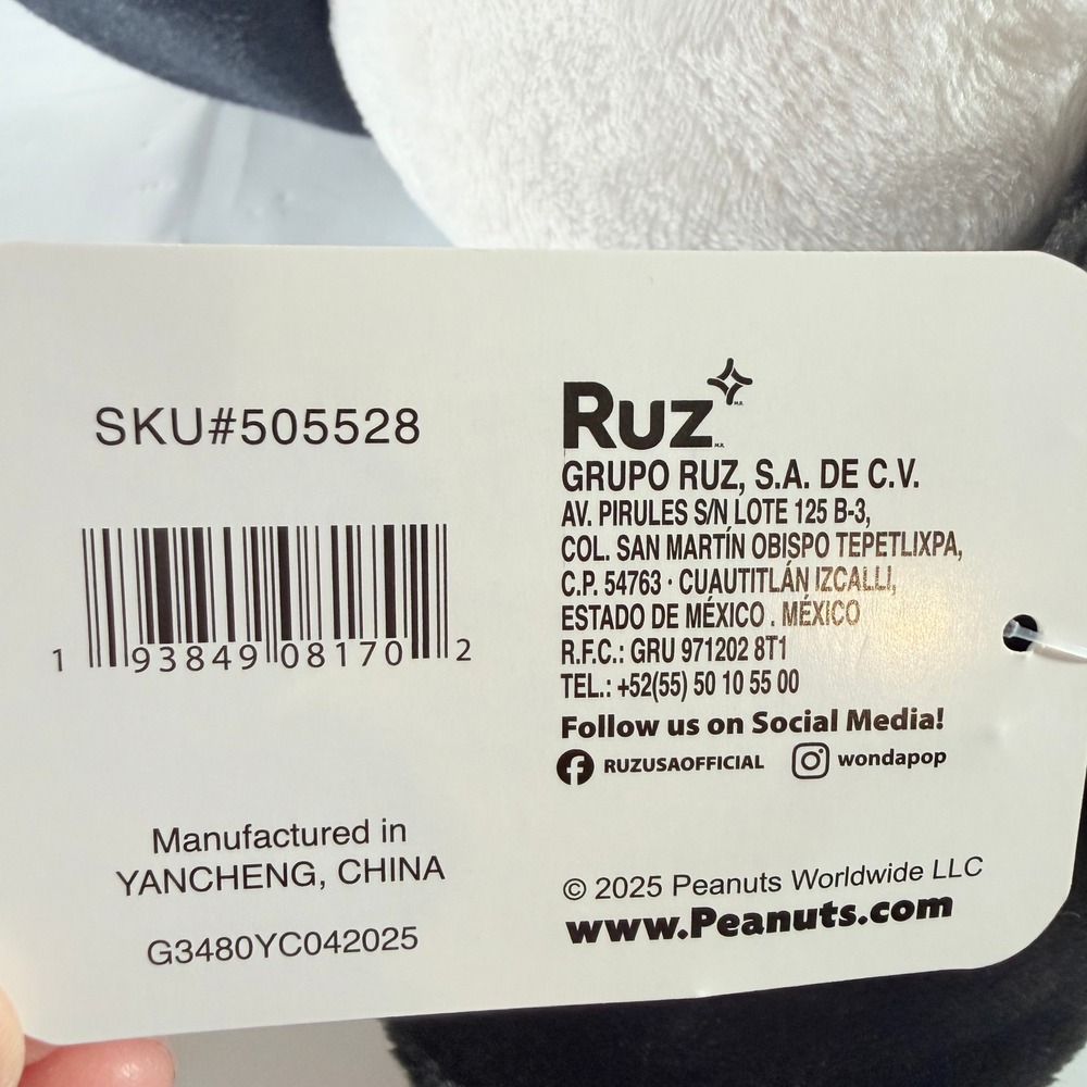 Peanuts Snoopy Football Plush Varsity Letterman Jacket 10" NWT Ruz 2025 - Picture 5 of 10